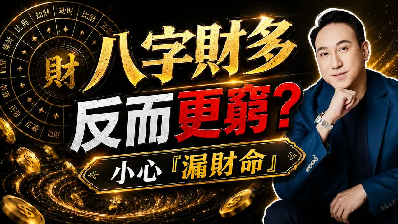 財多反而更窮？振鴻師傅拆解漏財命格：為何你明明賺得到錢，卻總是守不住財？比劫爭財、投資虧損、借錢不還，教你如何把漏財變成資產。視頻封面